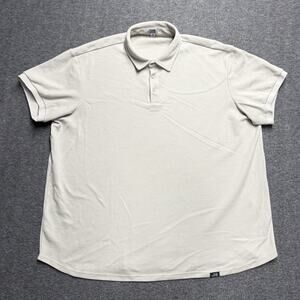 ONE BONE Polo Shirt Mens 3 4X Beige Short Sleeve Cotton Blend Business Casual